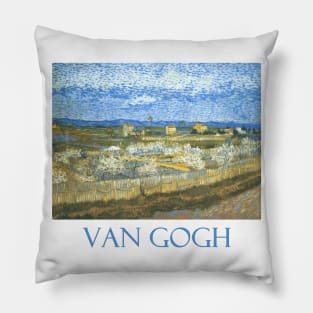 Peach Trees in Blossom by Vincent van Gogh Pillow