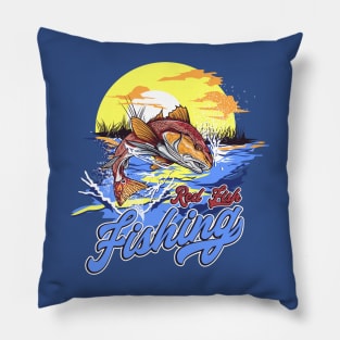 RED FISH FISHING Pillow