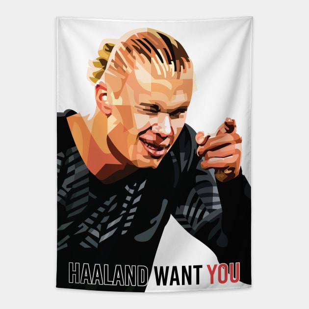 Erling Haaland Funny Tapestry by RJWLTG