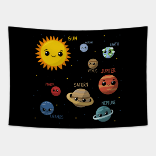 Kawaii Solar System Tapestry