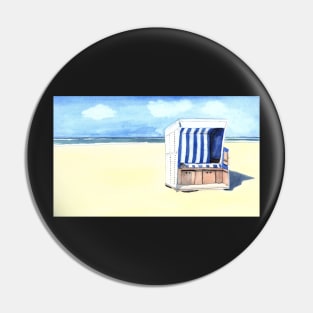 "Sylt" Watercolor Beach Painting Pin