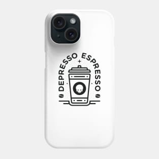 Depresso Espresso | Black On White | Small Phone Case