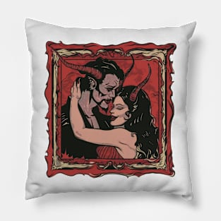 Devil Woman & Man. Love in Hell Pillow