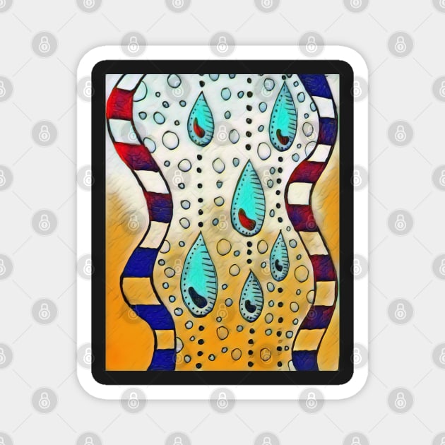 Rain panel in red and blue Magnet by FlossOrFi