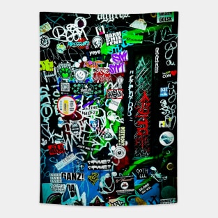 Graffiti Tags Stickers NYC Tapestry