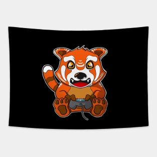 Gaming Red Panda Cute Gamer Tapestry