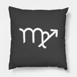 Virgo and Sagittarius Double Zodiac Horoscope Signs (White) Pillow