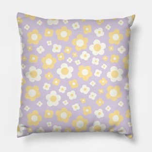 Groovy retro y2k 2000s big pastel flower power 1960s 60s 70s danish aesthetics coconut girl ditsy daisies Pillow