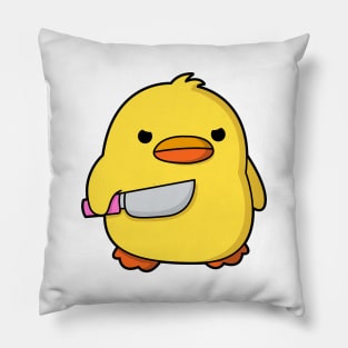 CUTE MEME DUCK WITH KNIFE FUNNY Pillow