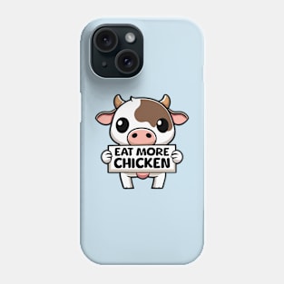 Eat More Chicken! Cute Cow Cartoon Phone Case