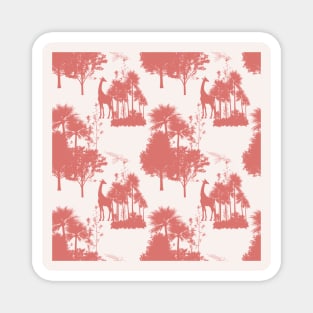 Red Safari Toile Pattern Magnet