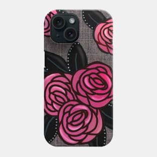 Moody Stained Glass Roses Phone Case