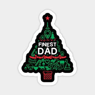 Finest Dad Gift - Xmas Tree - Christmas Magnet