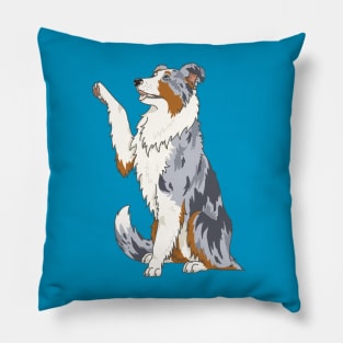 Border collie tri color merle Pillow