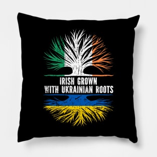Irish Grown with Ukrainian Roots Flag Pillow