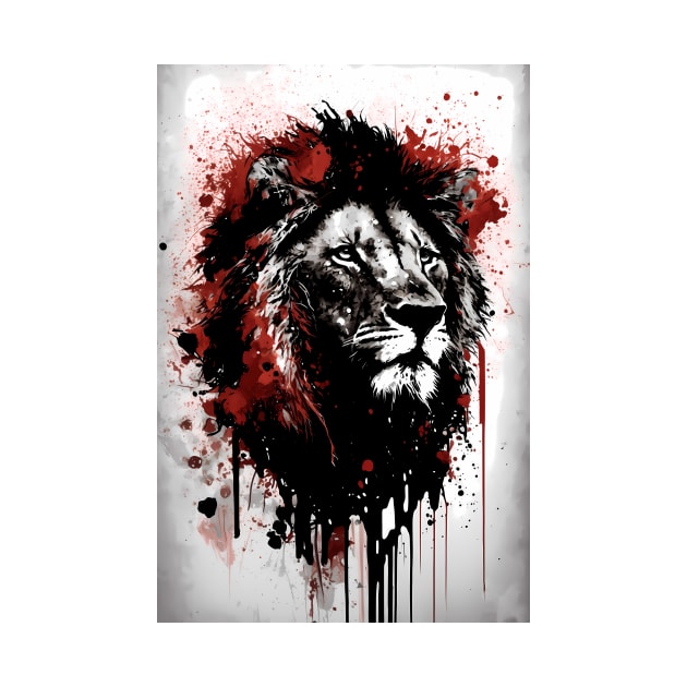 Lion Ink Painting by TortillaChief