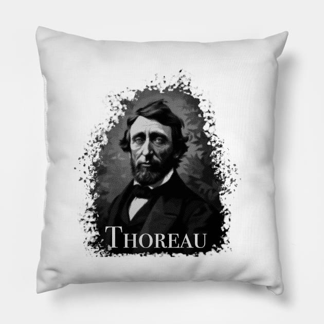 Thoreau (Monochrome light) Pillow by WickedAngel