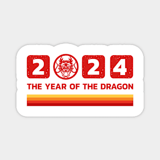 happy new year 2024 vintage dragon Chinese Magnet