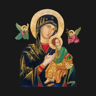 Our Lady of Perpetual Help (transparent background design) with angels T-Shirt