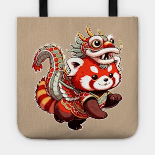 Kawaii Red Panda in Dragon Costume to Celebrate Lunar New Year 2024 Tote