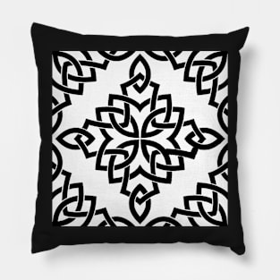 Black and White Damask Geometric Victorian Pattern Pillow