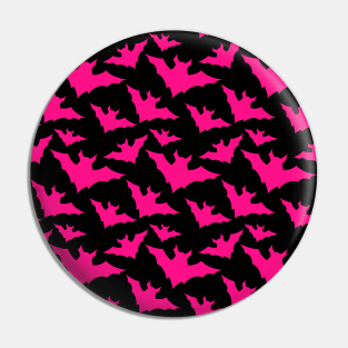 Halloween hot pink bats black cool spooky silhouette pattern Pin