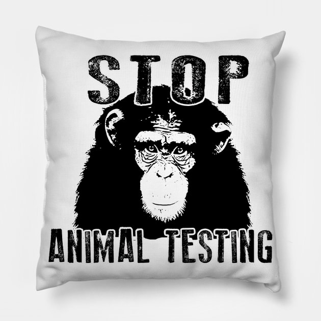 Stop Animal Abuse - Chimpanzee Pillow by valentinahramov