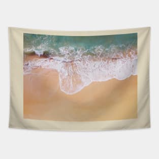 Sand and sea, crashing waves Tapestry