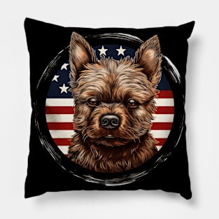 Patriotic Norwich Terrier Pillow