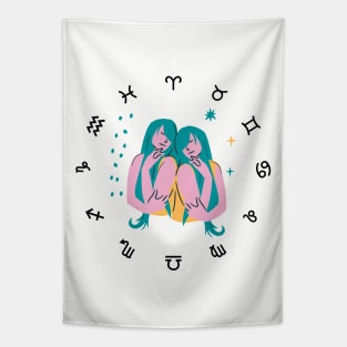 Gemini Zodiac Sign Tapestry