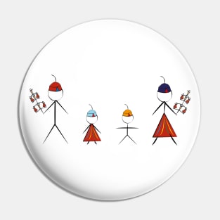 Madeira Island Stick Figure Family inspired by Folklore Pin