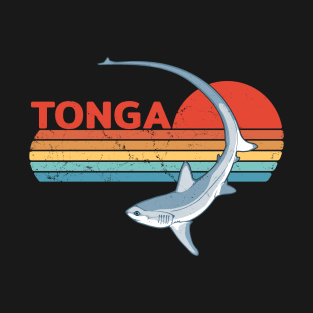 Thresher Shark Kingdom of Tonga Vintage Travel Design T-Shirt