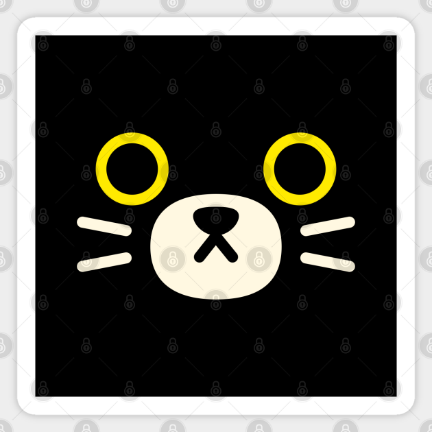 Black Cat Kawaii - Cute Cats - Sticker