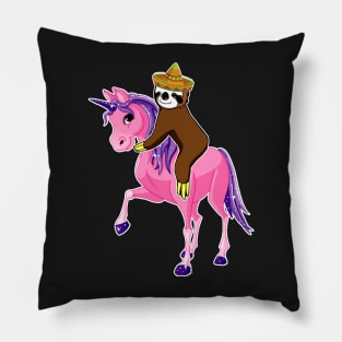 Sloth rides Unicorn Cinco de mayo Pillow