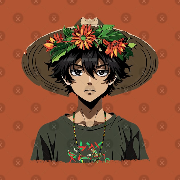 Cinco de mayo mexican anime boy by emhaz