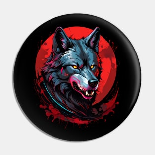 Wolf face bloodmoon Pin