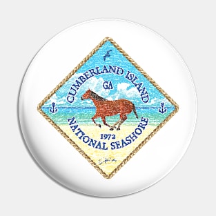 Cumberland Island National Seashore, GA, with Horse on Beach Pin