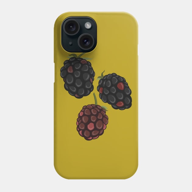 Blackberries Phone Case by Obstinate and Literate