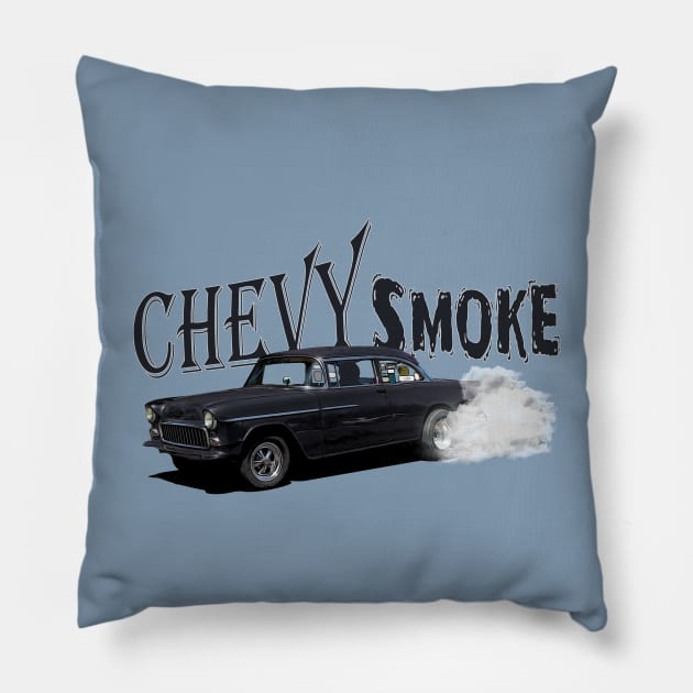 55 Chevy smoke Pillow by hotroddude