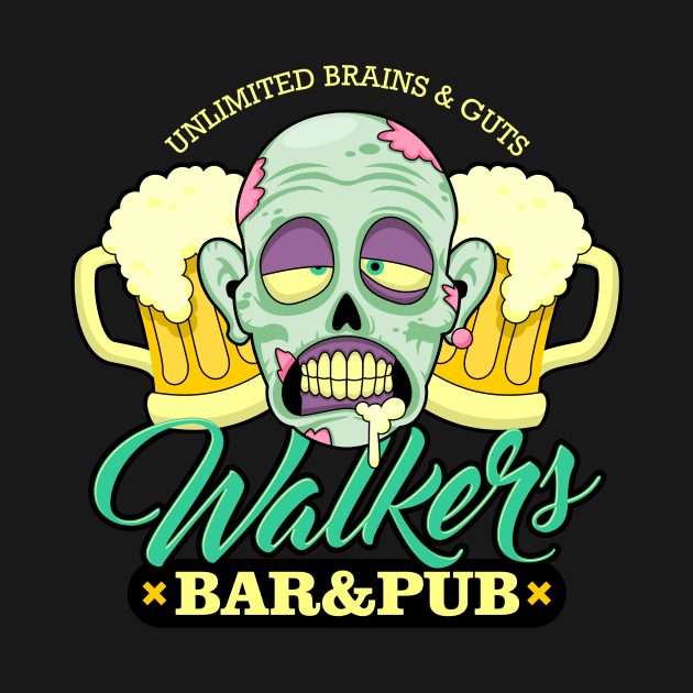 Zombie Walkers Bar and Pub Beer Halloween by teevisionshop