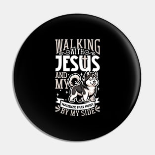 Jesus and dog - Mackenzie River Husky Pin