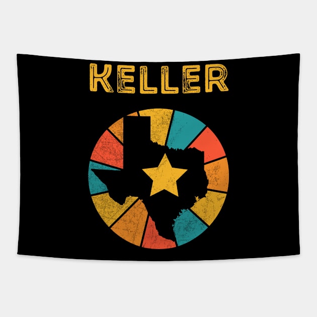 Keller Texas Vintage Distressed Souvenir Tapestry by NickDezArts