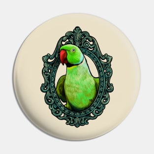 Parrot Cameo: Ringneck Parrot Pin