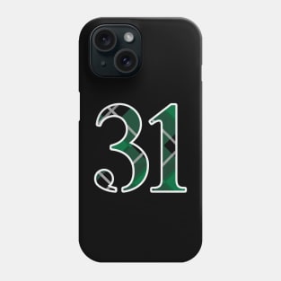 31 Sports Jersey Number Green Black Flannel Phone Case