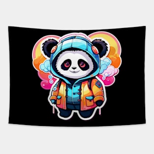 Panda Illustration Tapestry