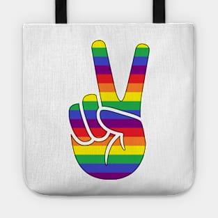 Rainbow Peace Sign - LGBTQ+ Tote