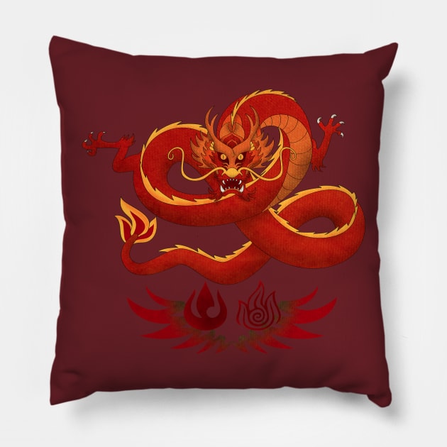 Fire Dragon Pillow by Sara Knite