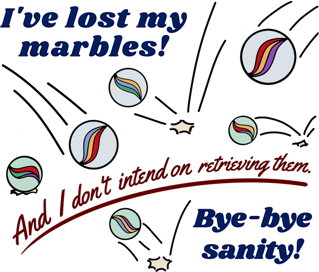 ive lost my marbles Kids T-Shirt by good scribbles