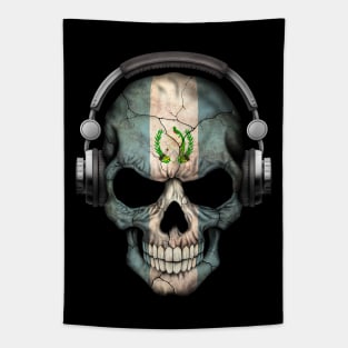 Dark Skull Deejay with Guatemalan Flag Tapestry