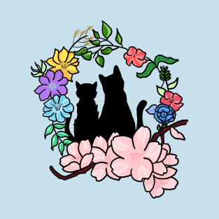 Cat and Flower Valentine's Day T-Shirt